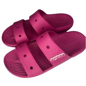 Classic Crocs Comfort Sandal  Hot Pink Clogs Womens Size 11 Pull On Slides